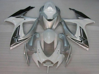 Cheap 2006-2007 Suzuki GSXR 600/750 Motorcycle Fairings - White Silver
