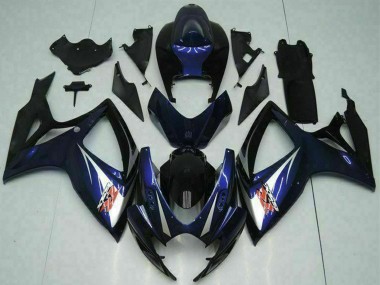 Cheap 2006-2007 Suzuki GSXR 600/750 Motorcycle Fairings - Glossy Black Blue