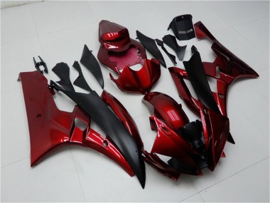 Cheap 2006-2007 Yamaha YZF R6 Motorcycle Fairing Kits - Red Matte Black