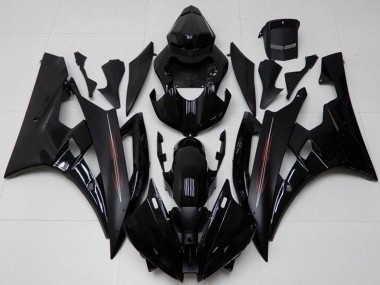 Cheap 2006-2007 Yamaha YZF R6 Motorcycle Fairing Kits - Glossy Black Matte Black