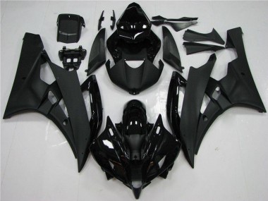 Cheap 2006-2007 Yamaha YZF R6 Motorcycle Fairing - Glossy Black Matte Black