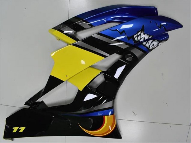 2006-2007 Yamaha YZF R6 Motorcycle Fairings - Blue Yellow Glossy Black Shark