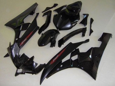 Cheap 2006-2007 Yamaha YZF R6 Motorcycle Fairings - Glossy Black Matte Black Red OEM Style