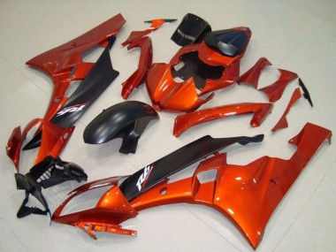 Cheap 2006-2007 Yamaha YZF R6 Motorcycle Fairing Kits - Orange Matte Black