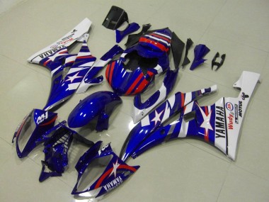 Cheap 2006-2007 Yamaha YZF R6 Motorcycle Fairings - White Blue Red Motul Michelin