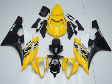 Cheap 2006-2007 Yamaha YZF R6 Motorcycle Fairings - Yellow White Black OEM Style