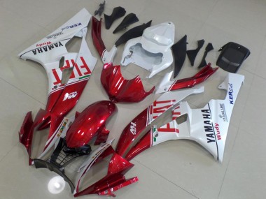 Cheap 2006-2007 Yamaha YZF R6 Motorcycle Fairings - White Red Fiat Yamalube