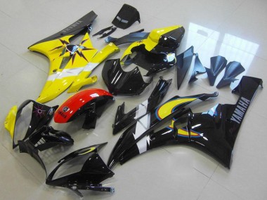 Cheap 2006-2007 Yamaha YZF R6 Motorcycle Fairings - Yellow White Red Glossy Black