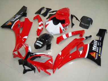 Cheap 2006-2007 Yamaha YZF R6 Motorcycle Fairings - Red White Glossy Black Motul