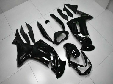 Cheap 2006-2008 Kawasaki EX650 Motorcycle Fairings - Glossy Black White
