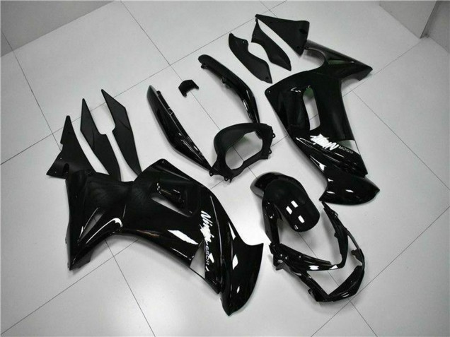 2006-2008 Kawasaki EX650 Motorcycle Fairings - Glossy Black White