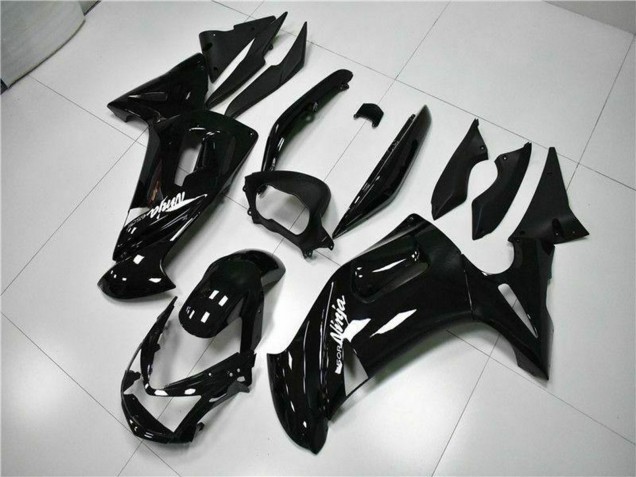 2006-2008 Kawasaki EX650 Motorcycle Fairings - Glossy Black White