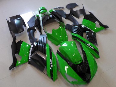 Cheap 2006-2011 Kawasaki ZX14R ZZR1400 Motorcycle Fairings - Green Glossy Black