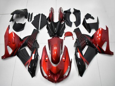 Cheap 2006-2011 Kawasaki ZX14R ZZR1400 Motorcycle Fairings - Red Black
