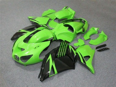 Cheap 2006-2011 Kawasaki ZX14R ZZR1400 Motorcycle Fairing - Green Glossy Black