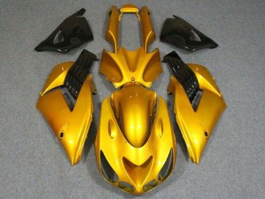 Cheap 2006-2011 Kawasaki ZX14R ZZR1400 Motorcycle Fairings - Gold Glossy Black