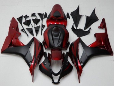Cheap 2007-2008 Honda CBR600RR Motorcycle Fairing Kits - Red Matte Black