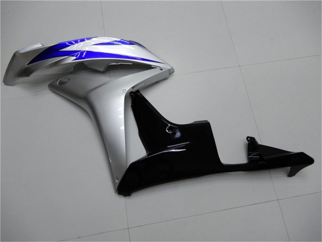 2007-2008 Honda CBR600RR Motorcycle Fairings - Silver Blue Glossy Black OEM Style