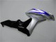 2007-2008 Honda CBR600RR Motorcycle Fairings - Silver Blue Glossy Black OEM Style