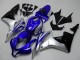 2007-2008 Honda CBR600RR Motorcycle Fairings - Silver Blue Glossy Black OEM Style