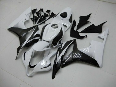 Cheap 2007-2008 Honda CBR600RR Bike Fairings - White Glossy Black