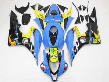 Cheap 2007-2008 Honda CBR600RR Motorcycle Fairings - Light Blue Yellow Glossy Black Shark