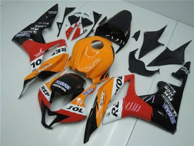 Cheap 2007-2008 Honda CBR600RR Bike Fairings - Orange White Red Glossy Black Repsol