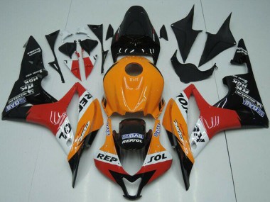 Cheap 2007-2008 Honda CBR600RR Bike Fairings - Orange White Red Glossy Black Repsol