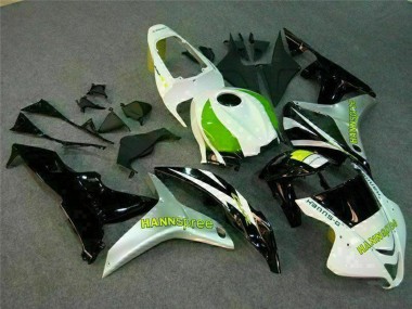 Cheap 2007-2008 Honda CBR600RR Motorcycle Fairing - White Green Glossy Black Hannspree