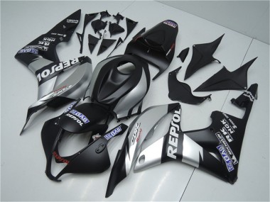 Cheap 2007-2008 Honda CBR600RR Motorcycle Fairings - Matte Black Silver Grey Repsol