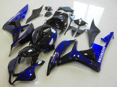 Cheap 2007-2008 Honda CBR600RR Motorcycle Fairings - Glossy Black Blue Flame