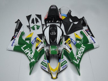 Cheap 2007-2008 Honda CBR600RR Motorcycle Fairings - Green White Glossy Black Liner