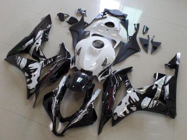 Cheap 2007-2008 Honda CBR600RR Motorcycle Fairings - White Glossy Black Leyla