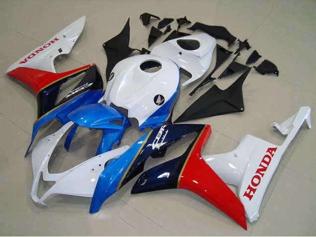 2007-2008 Honda CBR600RR Motorcycle Fairing - White Blue Red Glossy Black