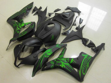 Cheap 2007-2008 Honda CBR600RR Motorcycle Fairings - Green Matte Black Skull