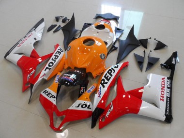 Cheap 2007-2008 Honda CBR600RR Motorcycle Fairing Kits - Orange White Red Glossy Black Repsol