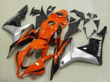 Cheap 2007-2008 Honda CBR600RR Motorcycle Fairing - Silver Orange Glossy Black