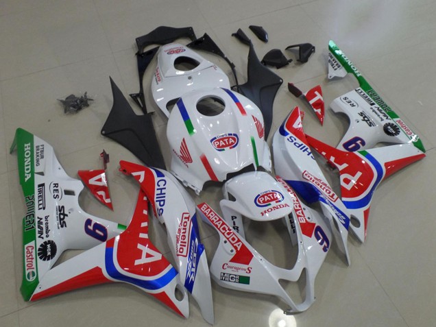 2007-2008 Honda CBR600RR Motorcycle Fairings - White Red Blue Green Pata 6