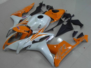 Cheap 2007-2008 Honda CBR600RR Motorcycle Fairing - White Orange HRC