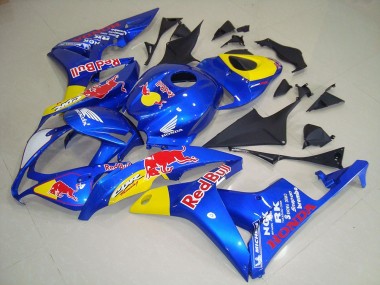 Cheap 2007-2008 Honda CBR600RR Motorcycle Fairing - Blue Yellow Red Bull