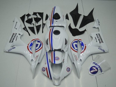 Cheap 2007-2008 Honda CBR600RR Motorcycle Fairings - White Red Blue R