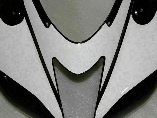 2007-2008 Kawasaki ZX6R Motorcycle Fairings - Black White