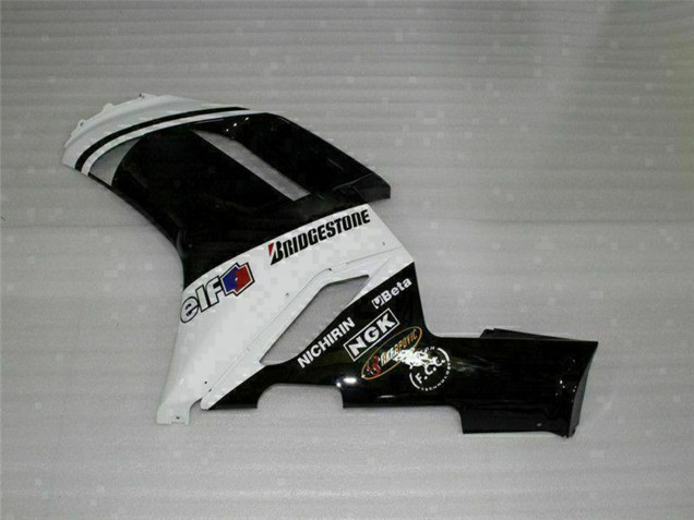 2007-2008 Kawasaki ZX6R Motorcycle Fairings - Black White