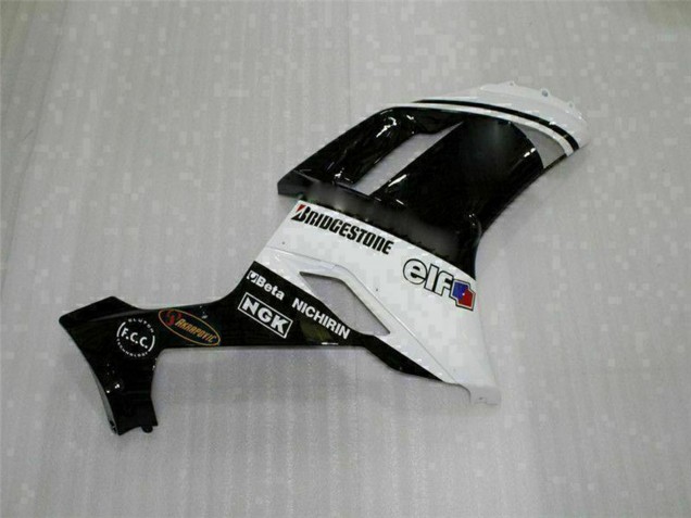 2007-2008 Kawasaki ZX6R Motorcycle Fairings - Black White