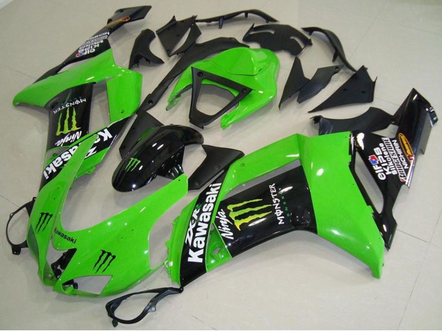 2007-2008 Kawasaki ZX6R Motorcycle Fairings - Monster Green