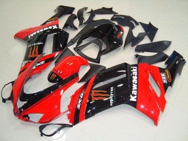 Cheap 2007-2008 Kawasaki ZX6R Motorcycle Fairings - Monster In Red