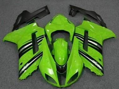 Cheap 2007-2008 Kawasaki ZX6R Motorcycle Fairing Kits - Green Black