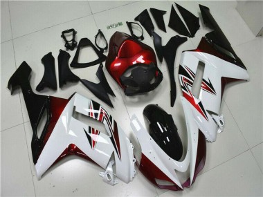 Cheap 2007-2008 Kawasaki ZX6R Motorcycle Fairings - White Black Red