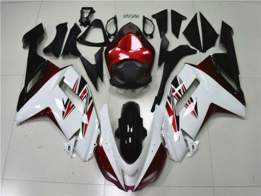 Cheap 2007-2008 Kawasaki ZX6R Motorcycle Fairings - White Black Red