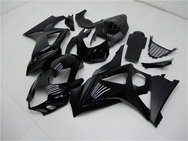 2007-2008 Suzuki GSXR 1000 Motorcycle Fairings - Glossy Black Matte Black No Decal